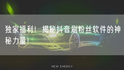 独家福利！揭秘抖音刷粉丝软件的神秘力量！