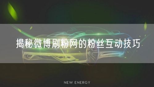 揭秘微博刷粉网的粉丝互动技巧