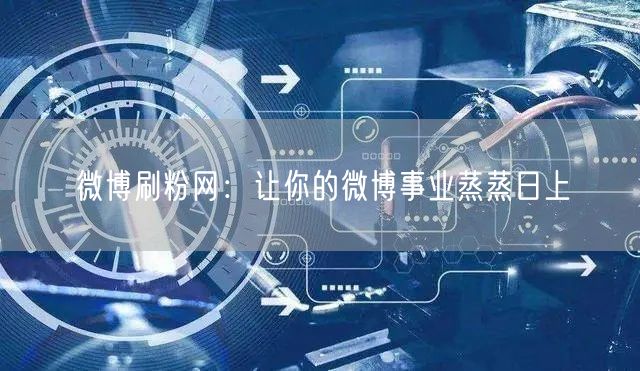 微博刷粉网：让你的微博事业蒸蒸日上