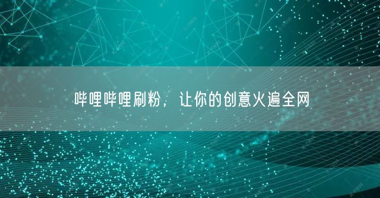 哔哩哔哩刷粉，让你的创意火遍全网