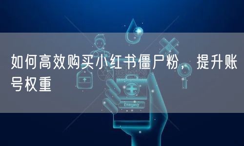 如何高效购买小红书僵尸粉，提升账号权重